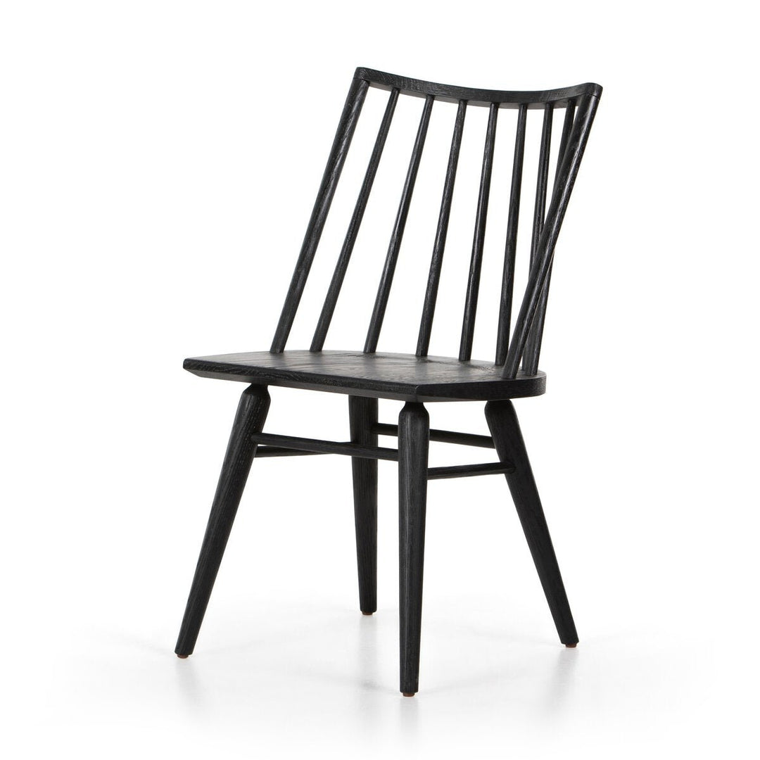 Lewis Windsor Chair in Black Oak three-quarter view - Whats New Furniture Portland OR