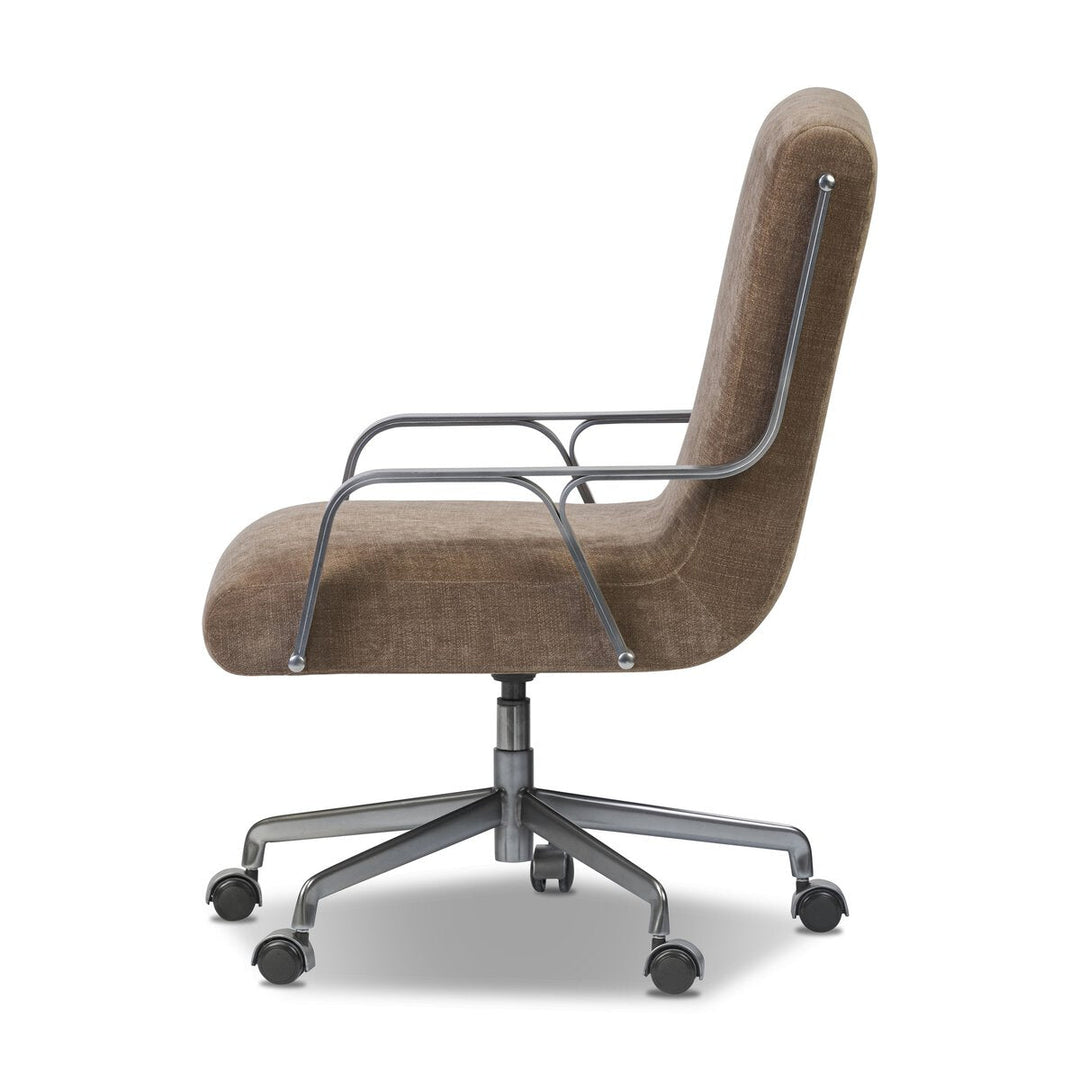 Lou Desk Chair in Altair Mushroom side view - Whats New Furniture Portland OR