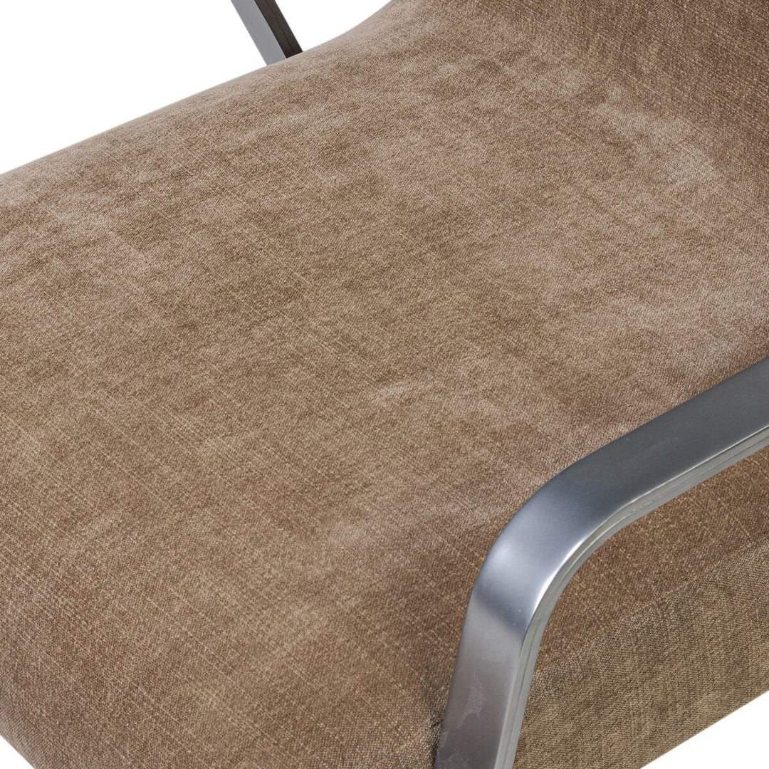 Lou Desk Chair in Altair Mushroom lifestyle view styled at a desk - Whats New Furniture Portland OR