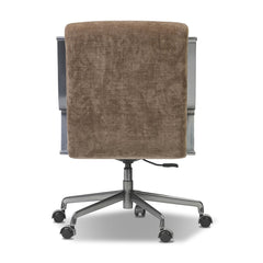 Lou Desk Chair chrome arm detail view - Whats New Furniture Portland OR