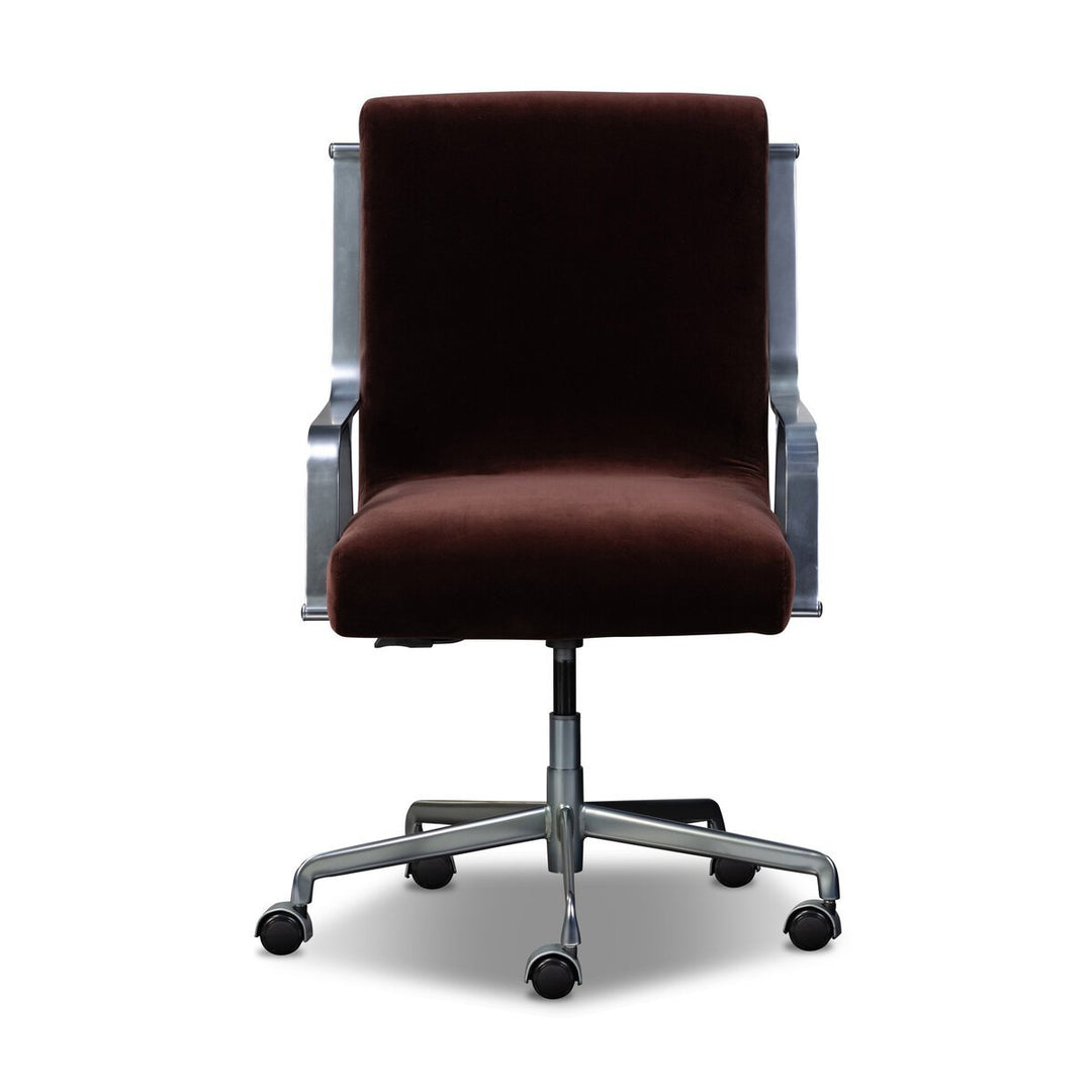 Lou Desk Chair in Surrey Plum front studio view - Whats New Furniture Portland OR