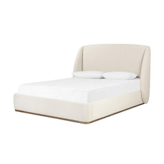 Maeve Bed in Cambric Ivory three-quarter studio view - Whats New Furniture Portland OR