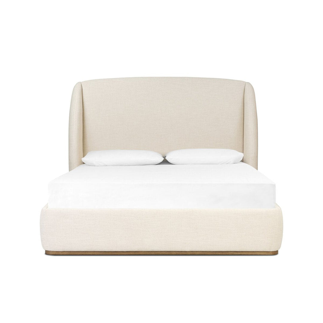 Maeve Bed in Cambric Ivory front studio view - Whats New Furniture Portland OR