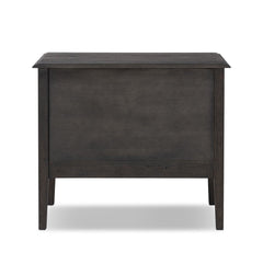Maggie Nightstand in Smoked Black Oak Veneer second detail view - Whats New Furniture Portland OR