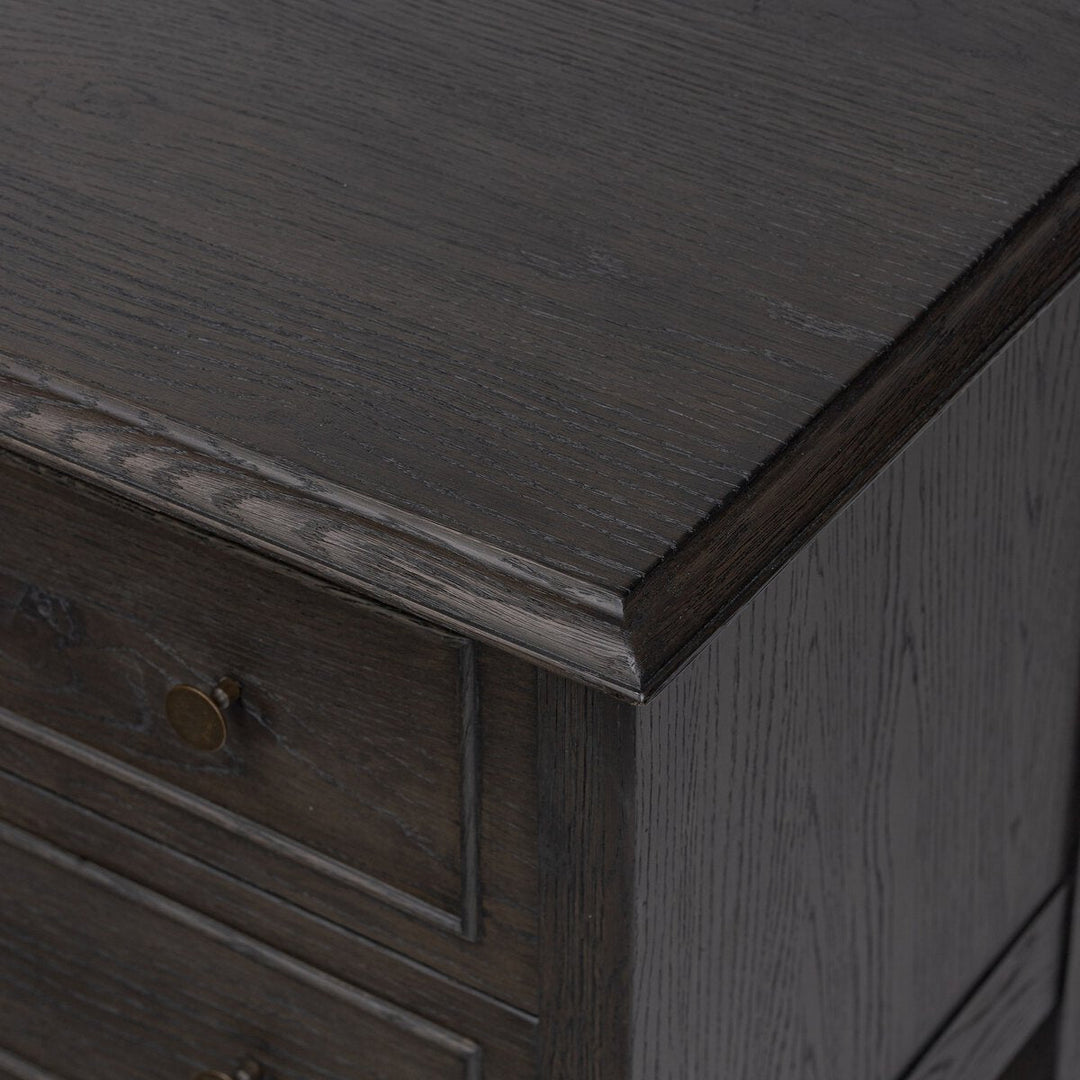 Maggie Nightstand in Smoked Black Oak Veneer fourth detail view - Whats New Furniture Portland OR