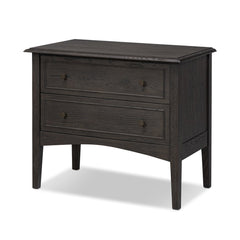 Maggie Nightstand in Smoked Black Oak Veneer three-quarter studio view - Whats New Furniture Portland OR