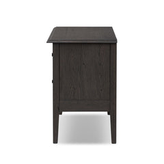 Maggie Nightstand in Smoked Black Oak Veneer side studio view - Whats New Furniture Portland OR