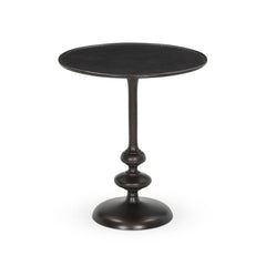 Marlow Matchstick Pedestal Table in Antique Rust front studio view - Whats New Furniture Portland OR