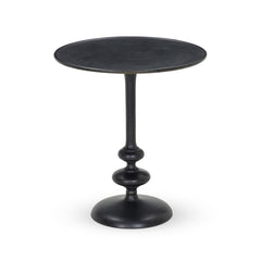 Marlow Matchstick Pedestal Table in Black Antique front studio view - Whats New Furniture Portland OR