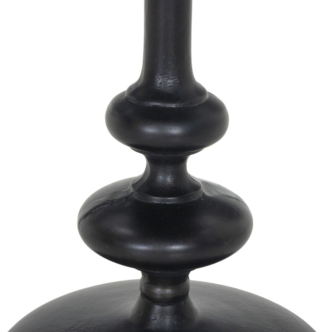 Marlow Matchstick Pedestal Table in Black Antique back view - Whats New Furniture Portland OR