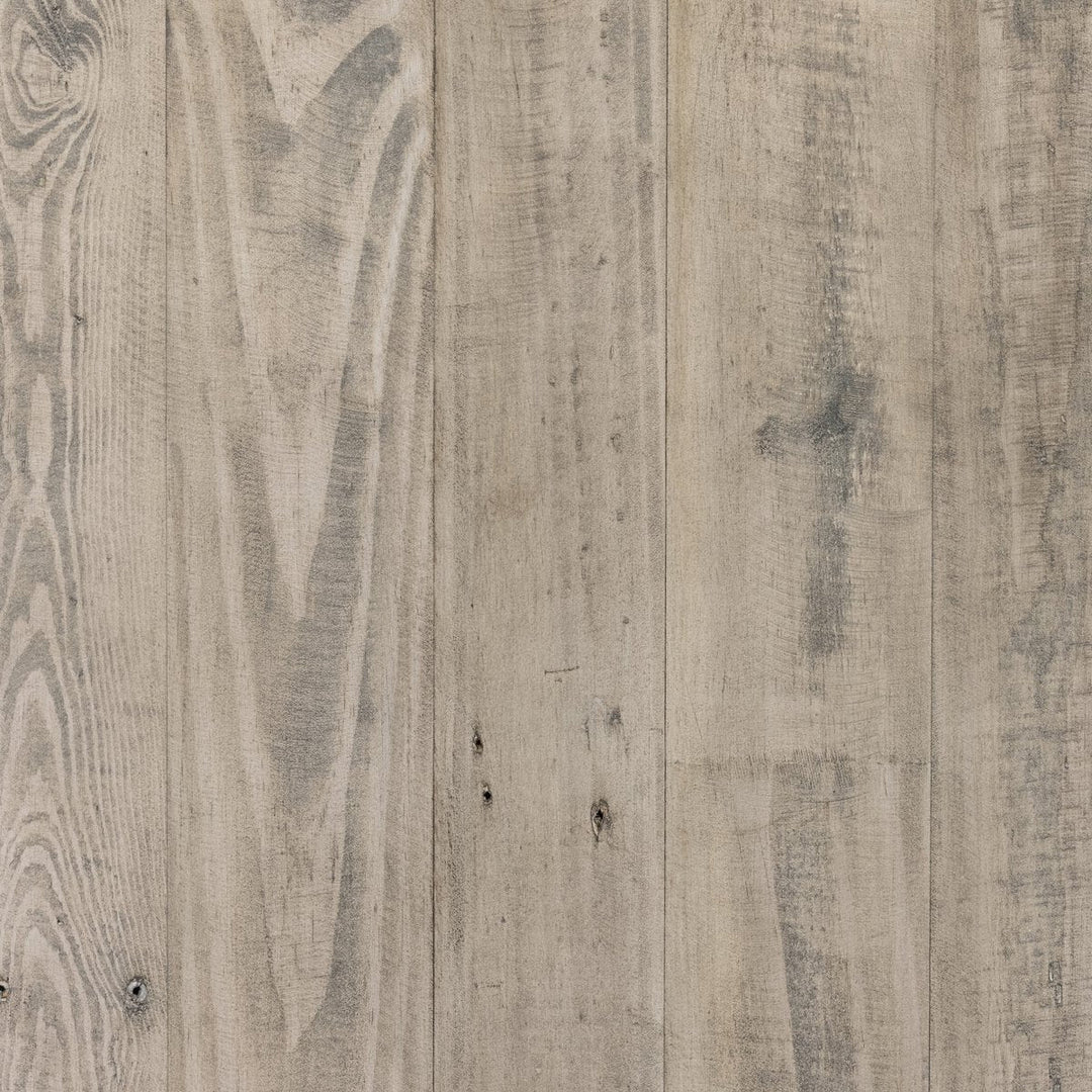 Matthes Console Table - 79" in Weathered Wheat cantilever joint detail view - Whats New Furniture Portland OR