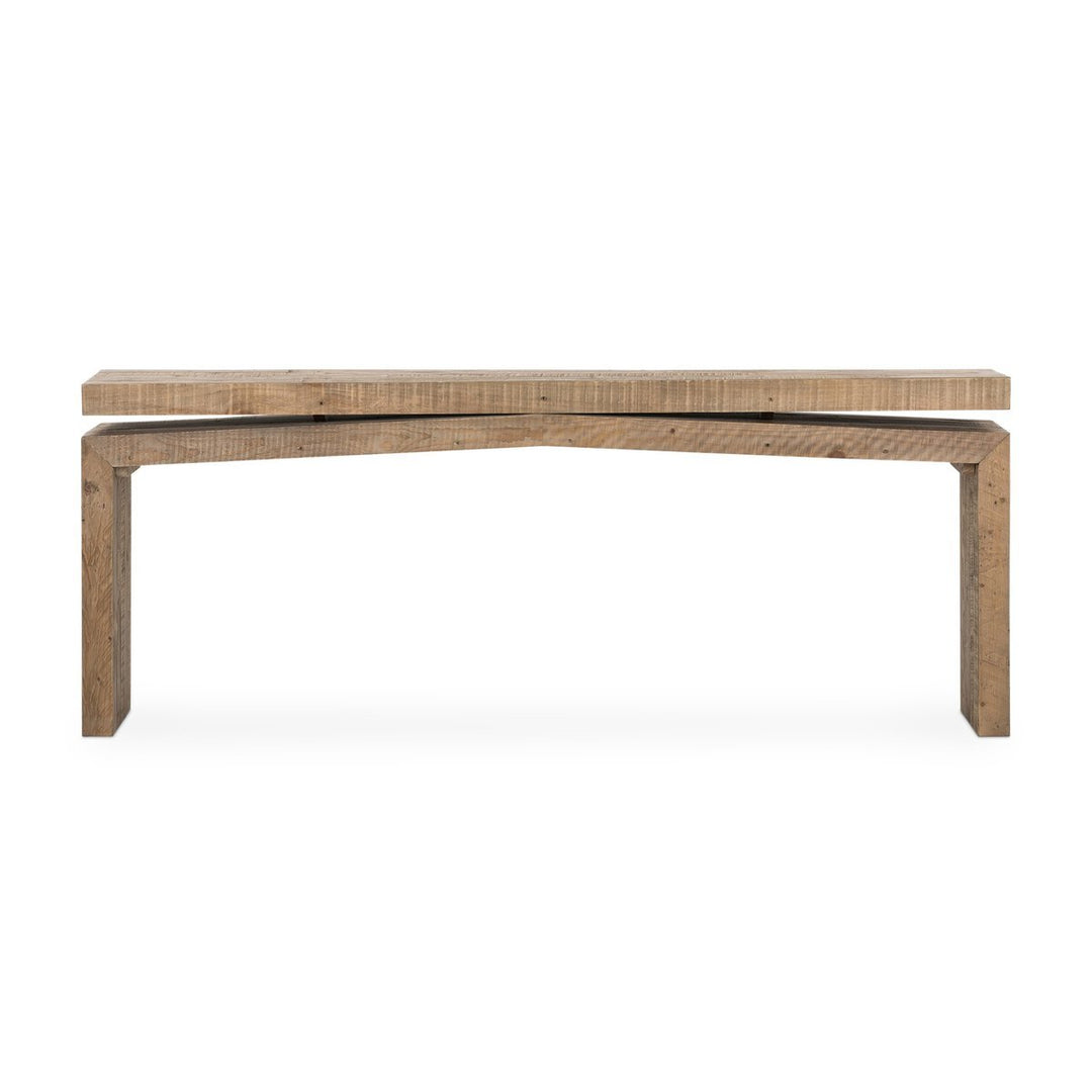 Matthes Console Table - 79" in Sierra Rustic Natural front studio view - Whats New Furniture Portland OR