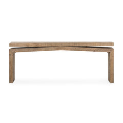 Matthes Console Table - 79" in Sierra Rustic Natural front studio view - Whats New Furniture Portland OR