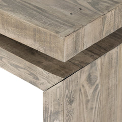 Matthes Console Table - 79" in Weathered Wheat leg detail detail view - Whats New Furniture Portland OR