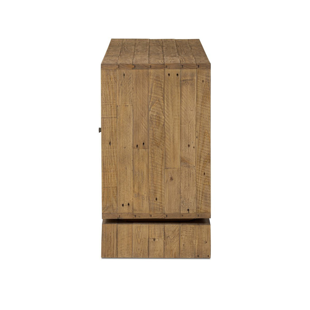 Matthes Sideboard in Sierra Rustic Natural side studio view - Whats New Furniture Portland OR