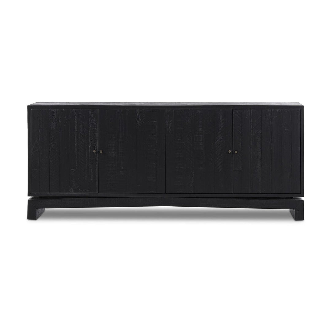 Matthes Sideboard in Aged Black Pine front studio view - Whats New Furniture Portland OR