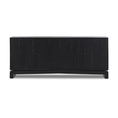 Matthes Sideboard in Aged Black Pine front studio view - Whats New Furniture Portland OR