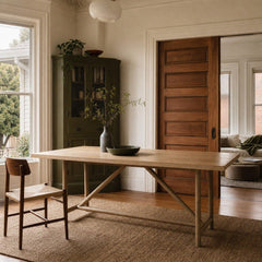 Mika Dining Table styled in Portland NW 23rd Victoriwith a bay window dining room - Whats New Furniture