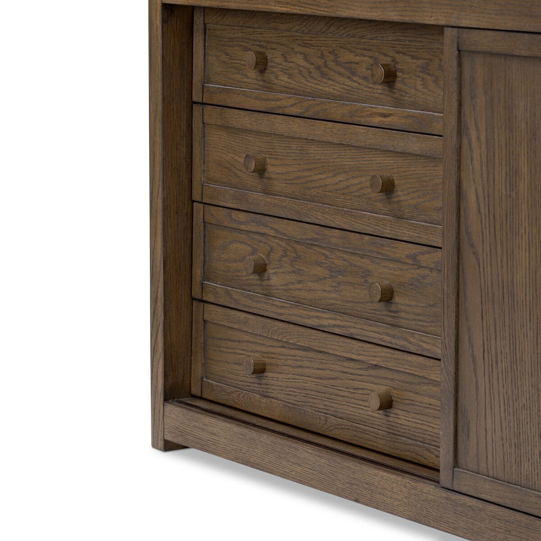 Miko Bookcase in Fawn Oak detail view - Whats New Furniture Portland OR