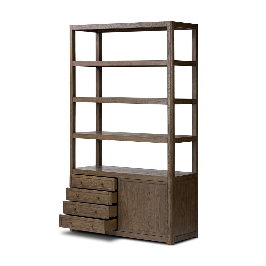 Miko Bookcase in Fawn Oak detail view - Whats New Furniture Portland OR
