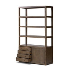 Miko Bookcase in Fawn Oak detail view - Whats New Furniture Portland OR