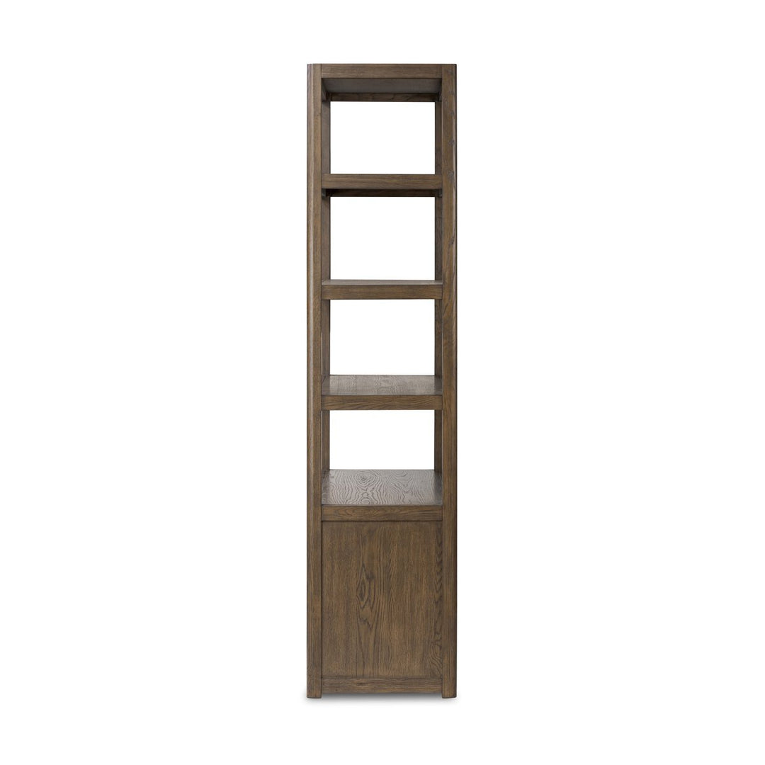 Miko Bookcase in Fawn Oak side view - Whats New Furniture Portland OR