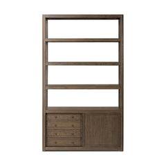 Miko Bookcase in Fawn Oak front studio view - Whats New Furniture Portland OR