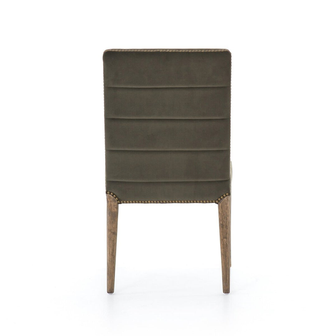 Nate Dining Chair in Modern Velvet Loden detail view 2 - Whats New Furniture Portland OR