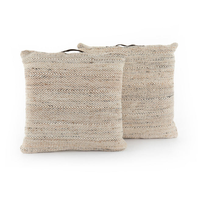 Neema Pouf Set Neema Natural Black - Pouf by Four Hands - What's New Furniture Portland