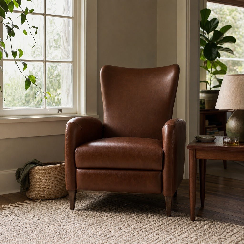 Neera Recliner styled in Portland Sellwood cottage living room - Whats New Furniture