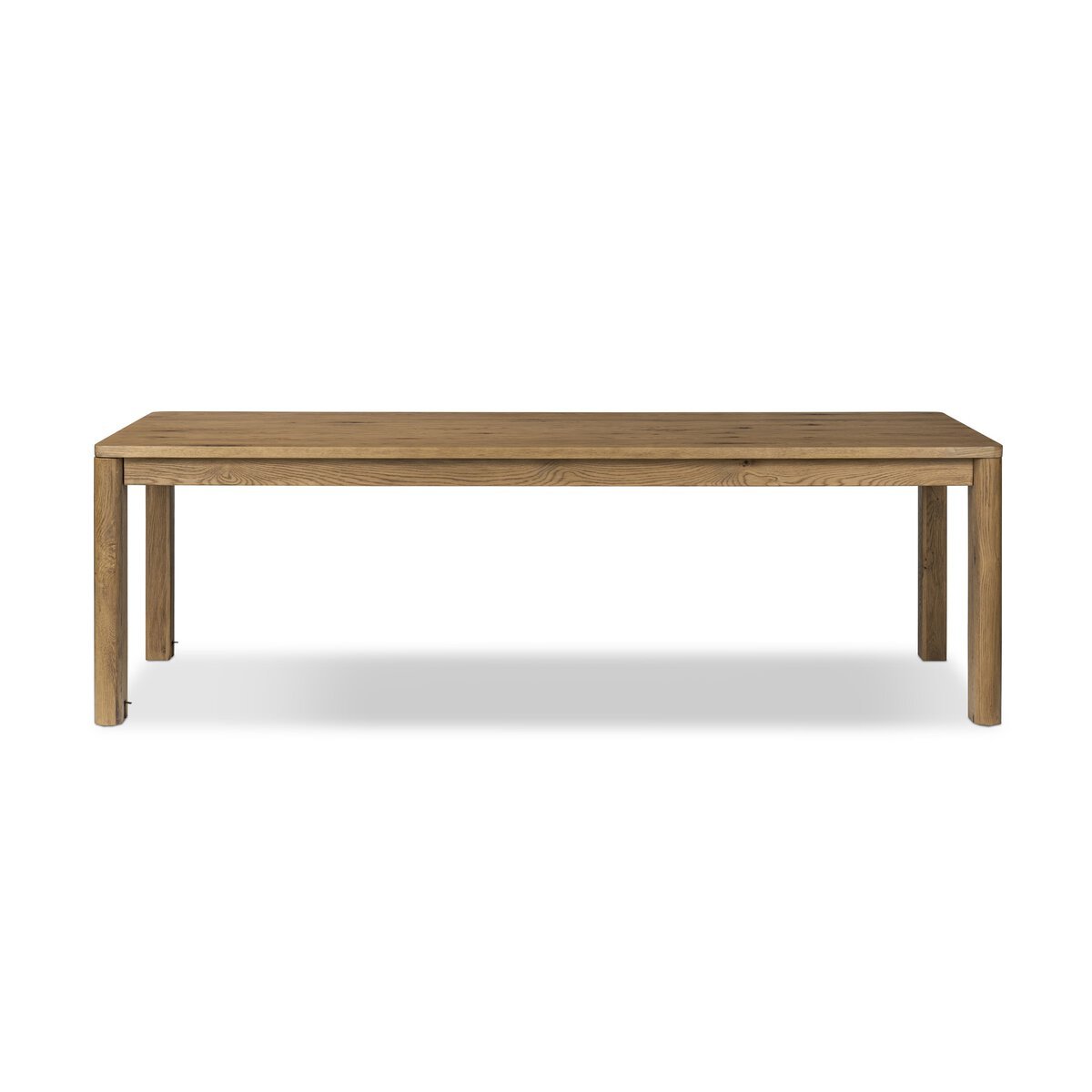Noeline Extension Dining Table in Resawn Worn Oak front studio view - Whats New Furniture Portland OR
