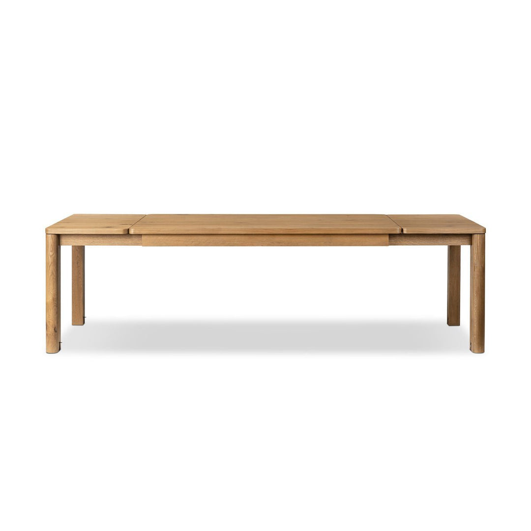 Noeline Extension Dining Table in Worn Oak front studio view - Whats New Furniture Portland OR