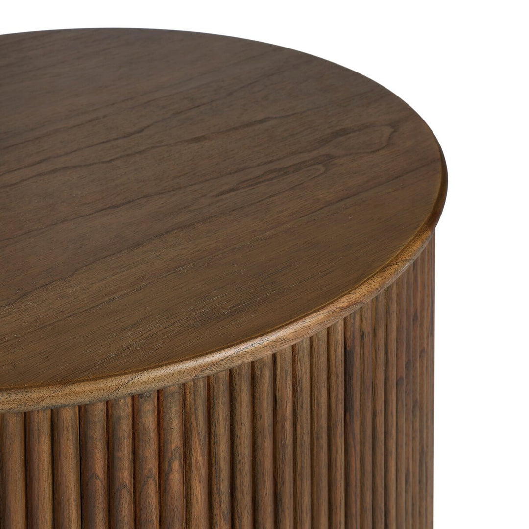 Ona End Table in Amber Mindi Veneer sixth detail view - Whats New Furniture Portland OR