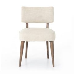 Orville Dining Chair in Cambric Ivory front studio view - Whats New Furniture Portland OR