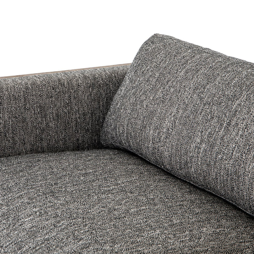 Otis Sofa in Arden Charcoal seat cushion and arm detail - Whats New Furniture Portland OR