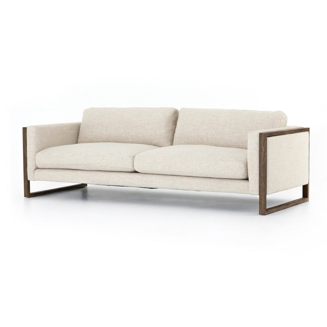 Otis Sofa in Thames Cream three-quarter studio view - Whats New Furniture Portland OR