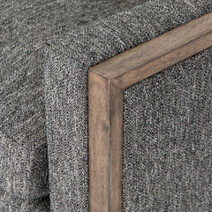 Otis Sofa in Arden Charcoal exposed parawood arm frame detail - Whats New Furniture Portland OR