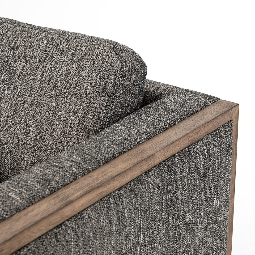 Otis Sofa in Arden Charcoal arm and frame corner detail - Whats New Furniture Portland OR