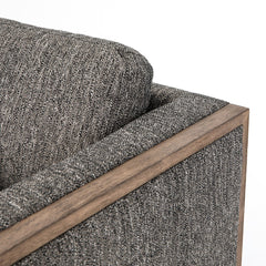 Otis Sofa in Arden Charcoal arm and frame corner detail - Whats New Furniture Portland OR