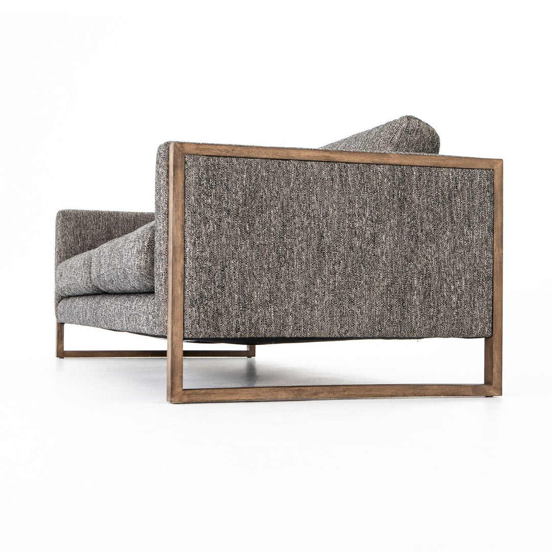 Otis Sofa in Arden Charcoal rear angle view of the exposed parawood frame - Whats New Furniture Portland OR