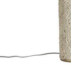 Ozer Table Lamp in Reactive White Glaze detail view - Whats New Furniture Portland OR