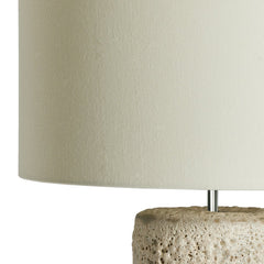 Ozer Table Lamp in Reactive White Glaze detail view - Whats New Furniture Portland OR