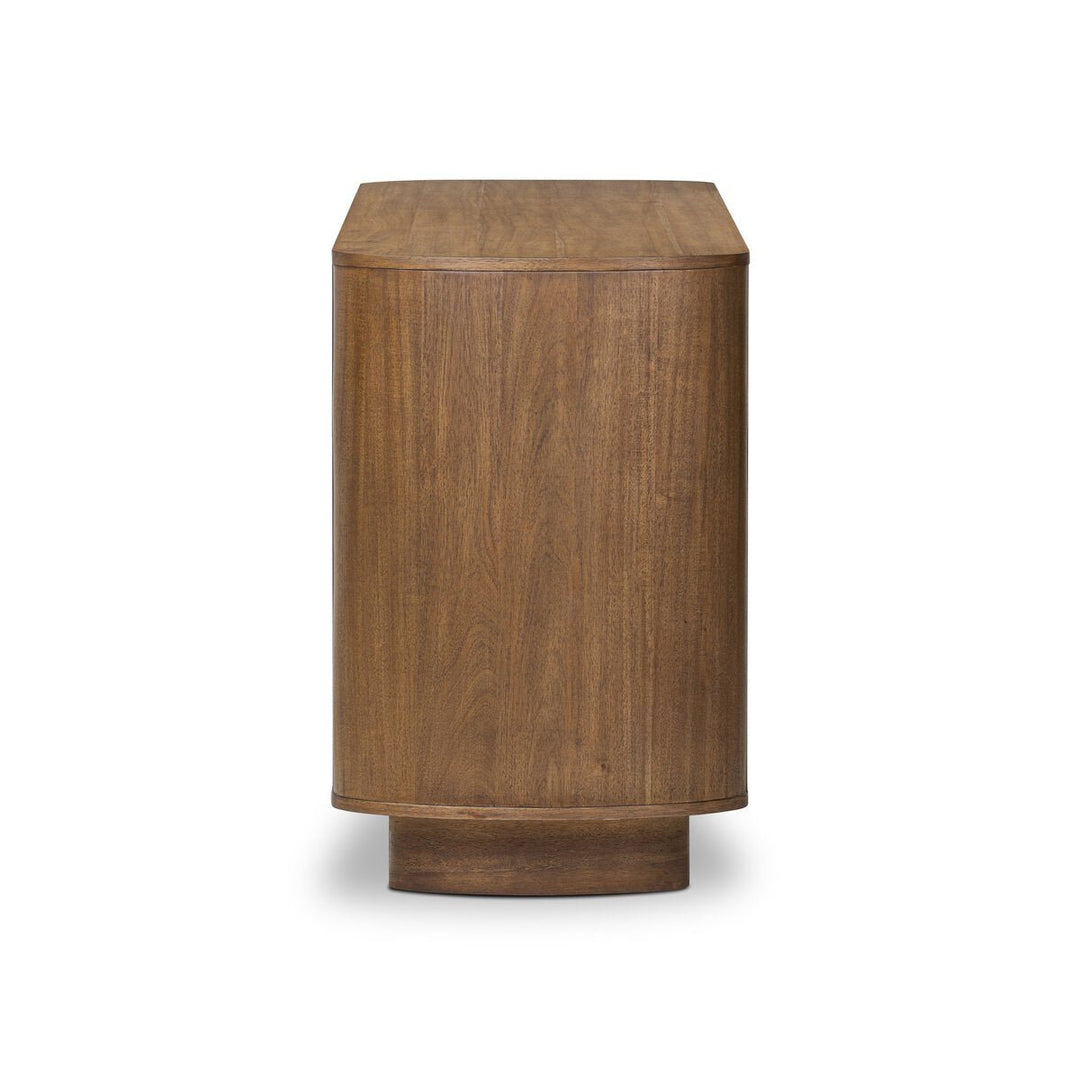 Paden 6 Drawer Dresser in Seasoned Brown Acacia side view - Whats New Furniture Portland OR