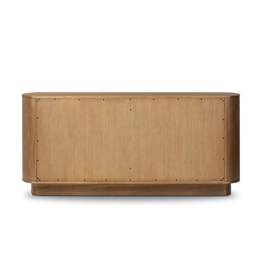 Paden 6 Drawer Dresser in Seasoned Brown Acacia detail view - Whats New Furniture Portland OR