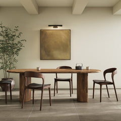 Paden Dining Table in Sandy Acacia back view - Whats New Furniture Portland OR