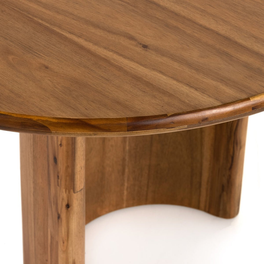Paden Dining Table in Sandy Acacia detail view - Whats New Furniture Portland OR