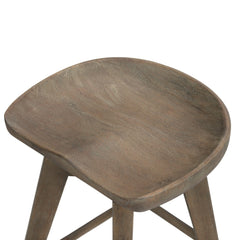 Paramore swivel counter stool scooped parawood seat detail in brushed shale grey - Whats New Furniture Portland