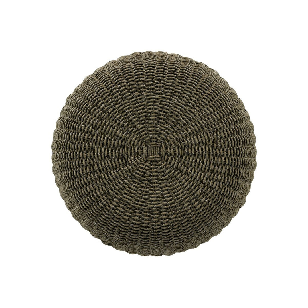 Phoenix Outdoor Accent Stool in Faux Olive Hyacinth detail view of base - Whats New Furniture Portland OR