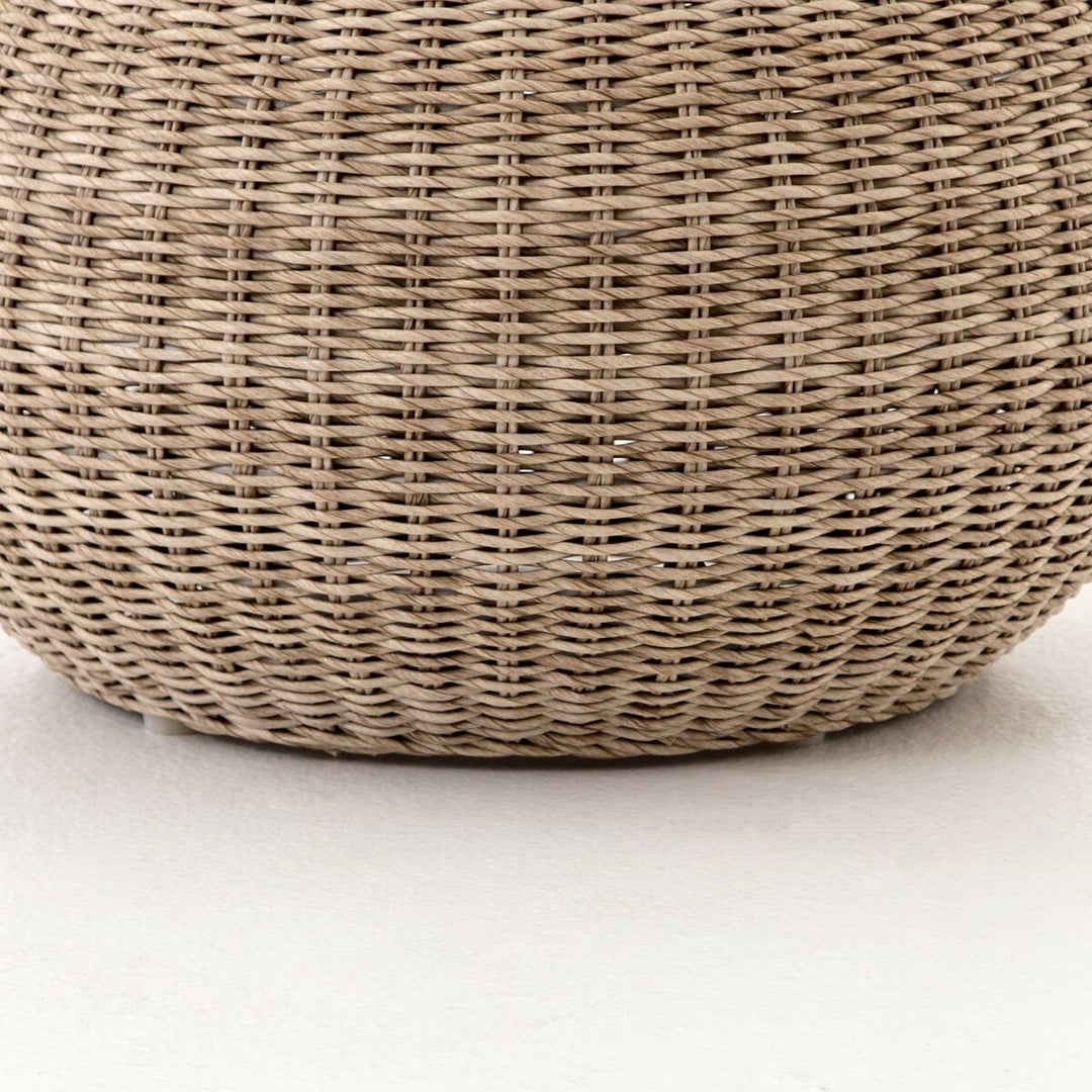 Phoenix Outdoor Accent Stool aluminum frame detail view - Whats New Furniture Portland OR