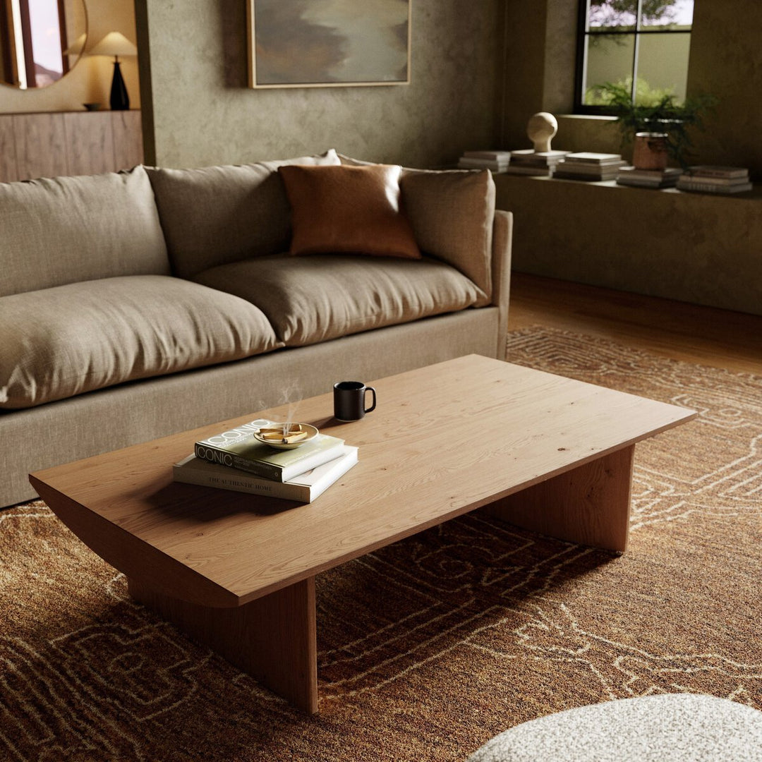 Pickford Coffee Table in Dusted Oak Veneer back view - Whats New Furniture Portland OR